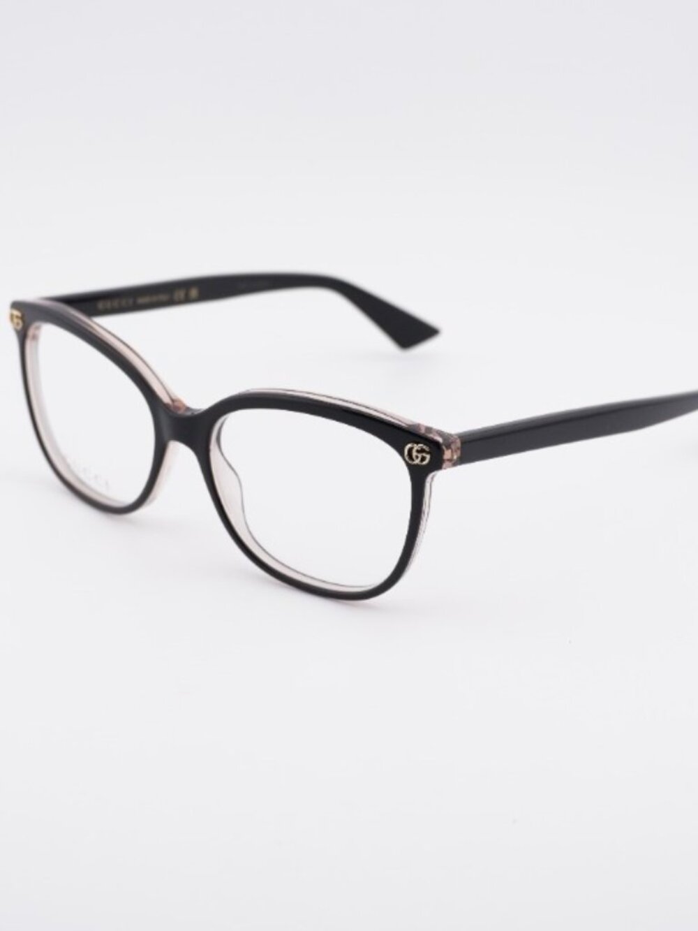 Gucci GG1816O 007 Eyeglasses Black on Pink Crystal 54mm Cat Eye Frame